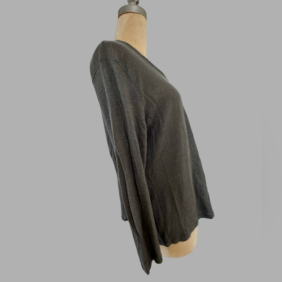 White Company gray linen knit, long sleeve sweater - Picture 10 of 11